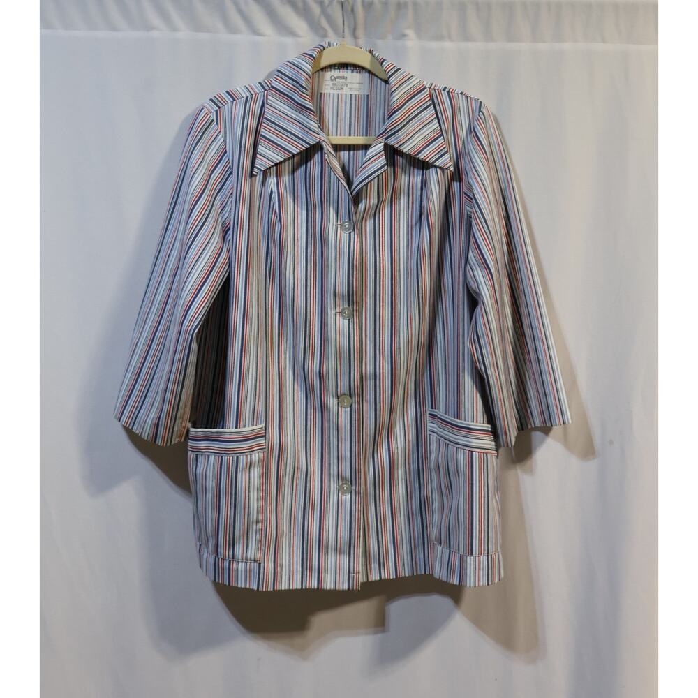 Angelica Vtg Long Sleeve Button Down Striped Shirt Size Medium
